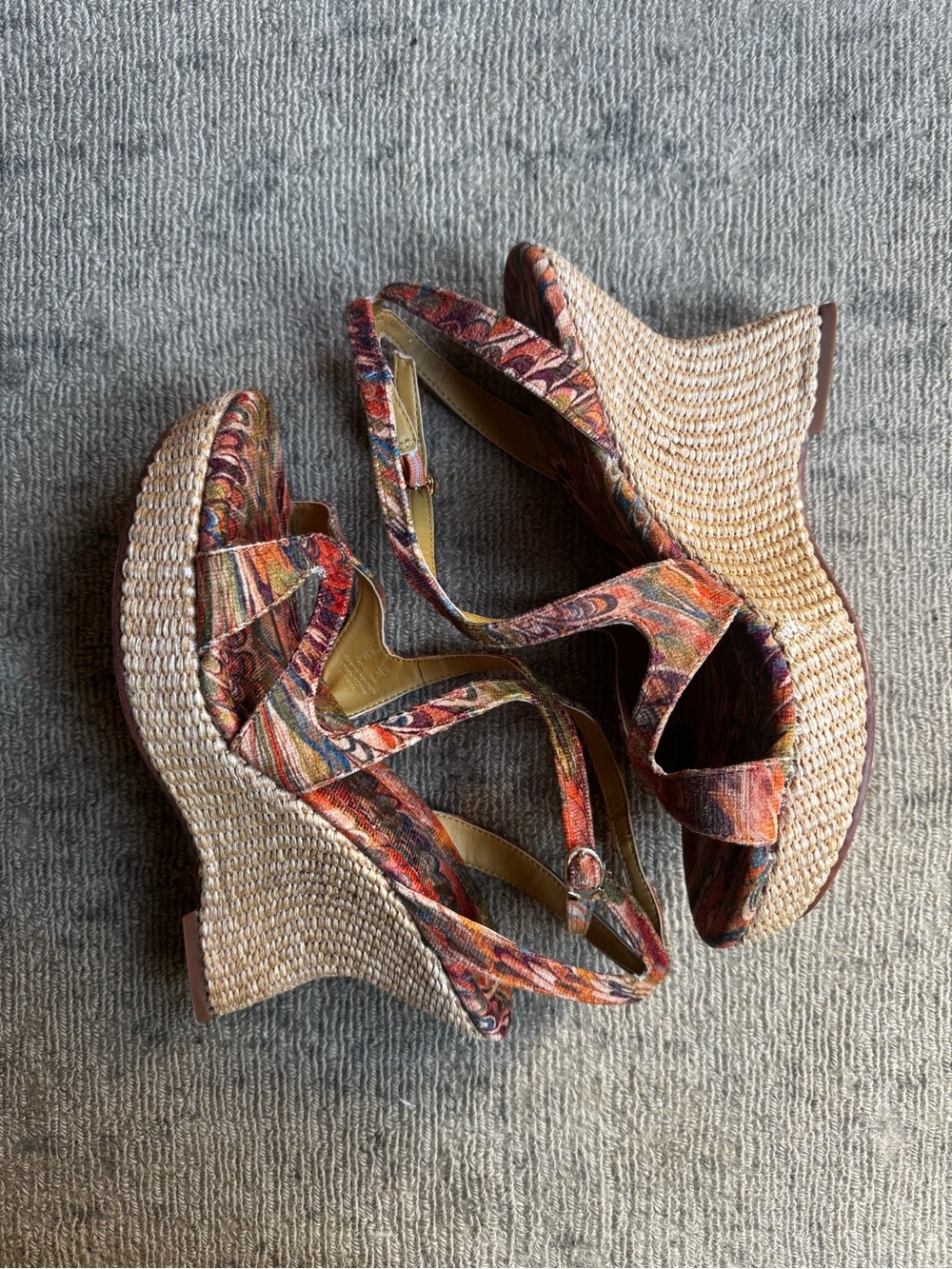 Circus by Sam Edelman Trina Wedge Sandals Size 9 Floral Boho Espadrille